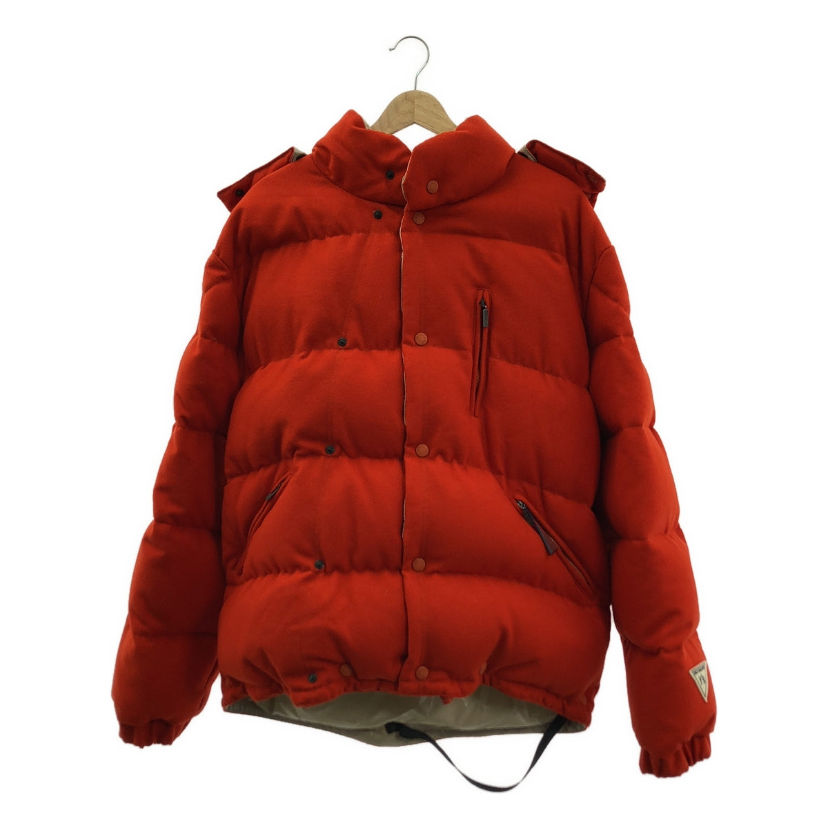 【美品】  Y's for men / ワイズフォーメンヨウジヤマモト | 1999AW | ×MONCLER / モンクレール ウール フーデッド ダウン ジャケット | 2 | オレンジ | メンズ