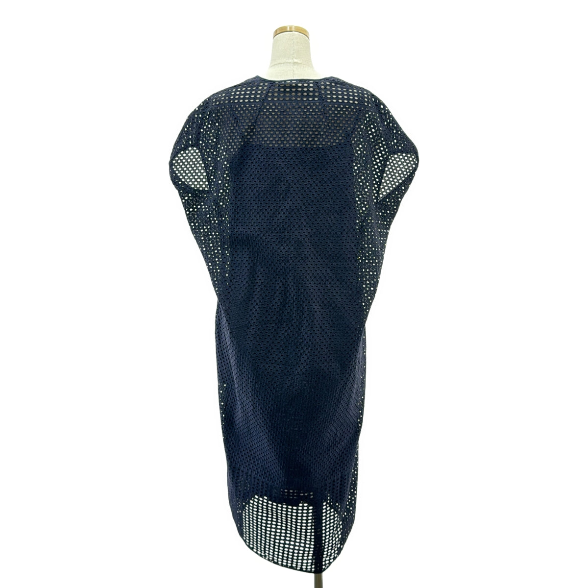 QUEENE and BELLE / クイーンアンドベル | コットン 総レース ロング ワンピース | S | ネイビー | レディース