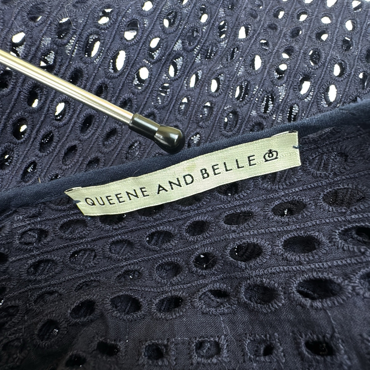 QUEENE and BELLE / クイーンアンドベル | コットン 総レース ロング ワンピース | S | ネイビー | レディース