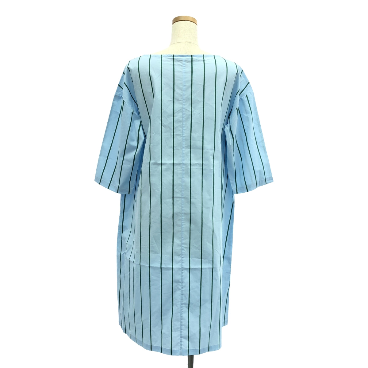 【美品】  marimekko / マリメッコ | KISKORAITA TARIKA DRESS キスコライタ ベルト付 ワンピース | 38 | ブルー/グリーン | レディース