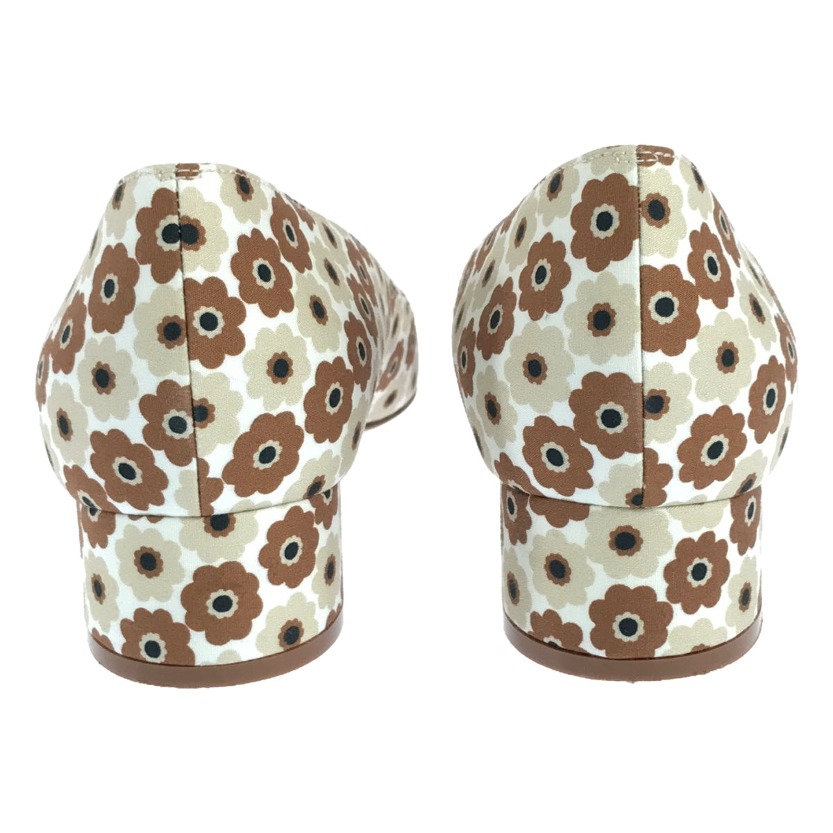 [狀況良好] MANOLO BLAHNIK |抽屜專屬花卉高跟鞋 |尺寸 35 |米色/棕色|女性的