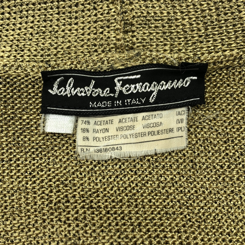 Salvatore Ferragamo / 살바토레 페라가모 | 앙상블 로고 골드 버튼 오버 가디건 / 니트 풀오버 | 라이트 브라운 | 여성