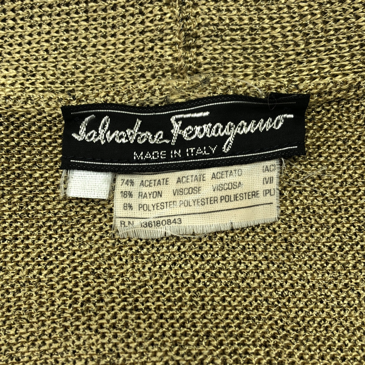 Salvatore Ferragamo / サルヴァトーレフェラガモ | アンサンブル ロゴ金ボタン オーバー カーディガン / ニット プルオーバー | ライトブラウン系 | レディース
