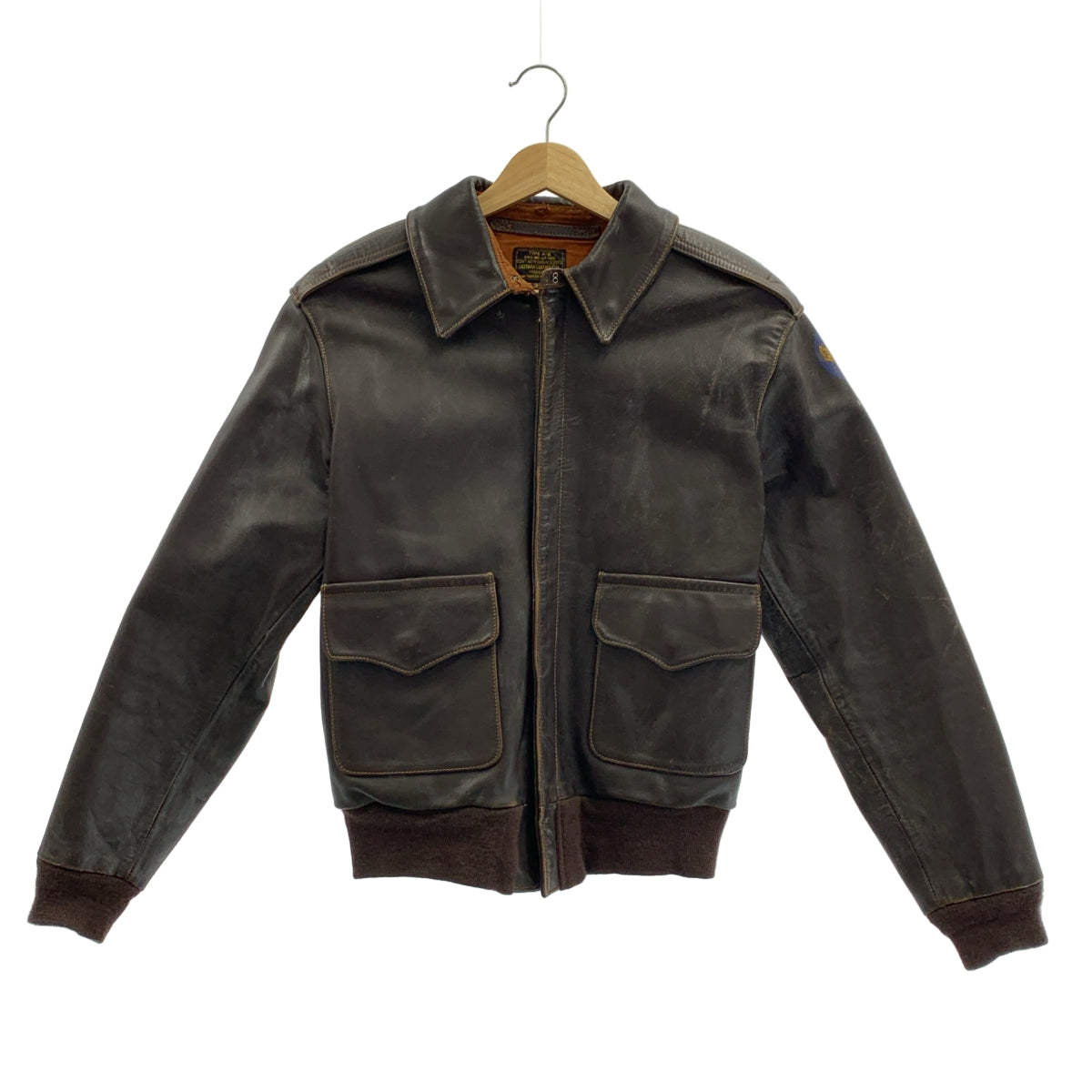 VINTAGE / 빈티지 헌 옷 | EASTHAN LEATHER / A-2 TALON ZIP 가죽 재킷 / 총 안감 | 34 | 남성