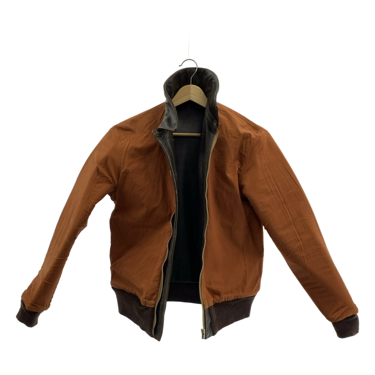 VINTAGE / 빈티지 헌 옷 | EASTHAN LEATHER / A-2 TALON ZIP 가죽 재킷 / 총 안감 | 34 | 다크 브라운 | 남성