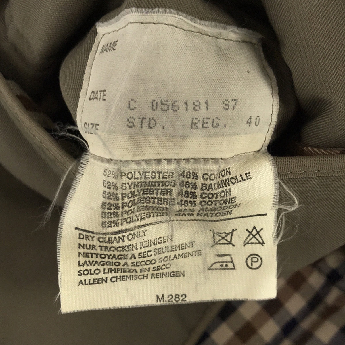 AQUASCUTUM | 80s~ Vintage British-made padded drawstring piping jacket | Size 40 | Grey | Men's