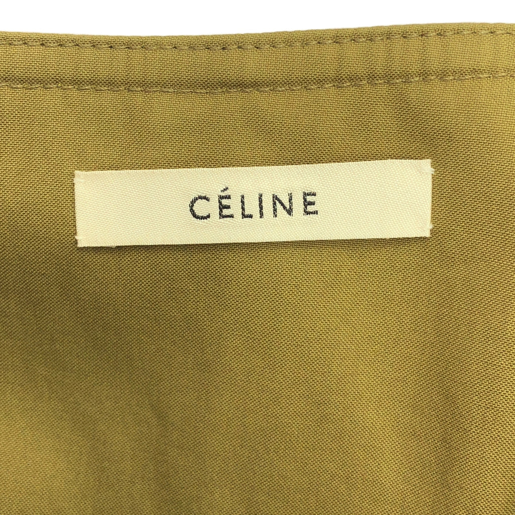 【미품】 CELINE / 셀린느 | 2018AW | 피비기 가죽 벨티드 백 슬릿 랩 스커트 / 총 안감 | 36 | 카키계 |