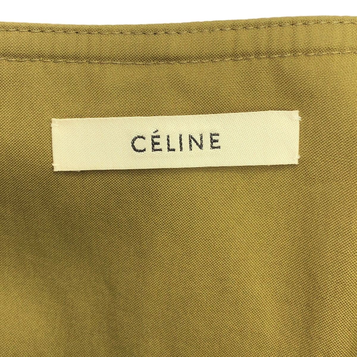 【미품】 CELINE / 셀린느 | 2018AW | 피비기 가죽 벨티드 백 슬릿 랩 스커트 / 총 안감 | 36 | 카키계 |
