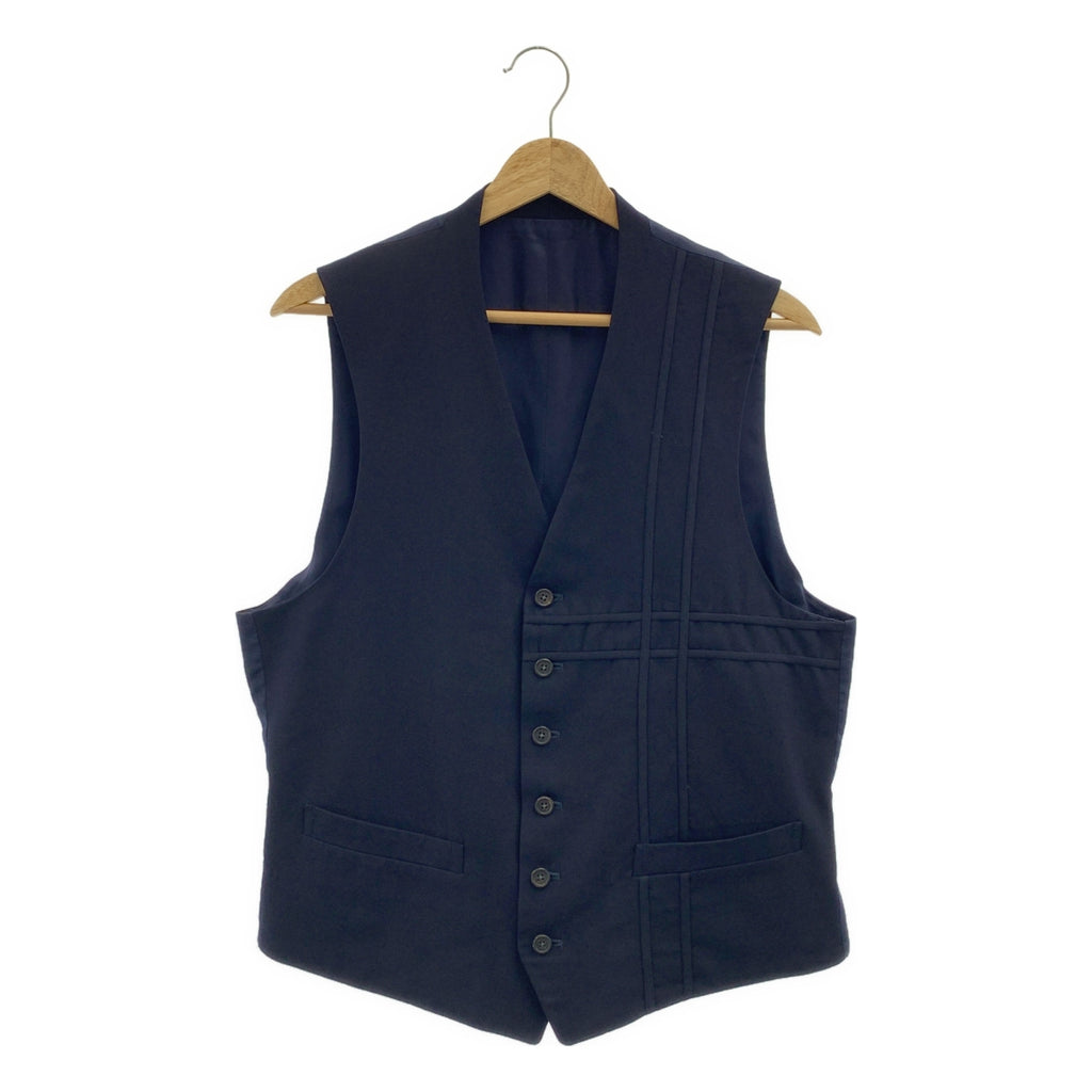 Y's 男裝 / 山本耀司 | 1993春夏 | 羊毛十字紋背心 | 海軍藍 | 男款