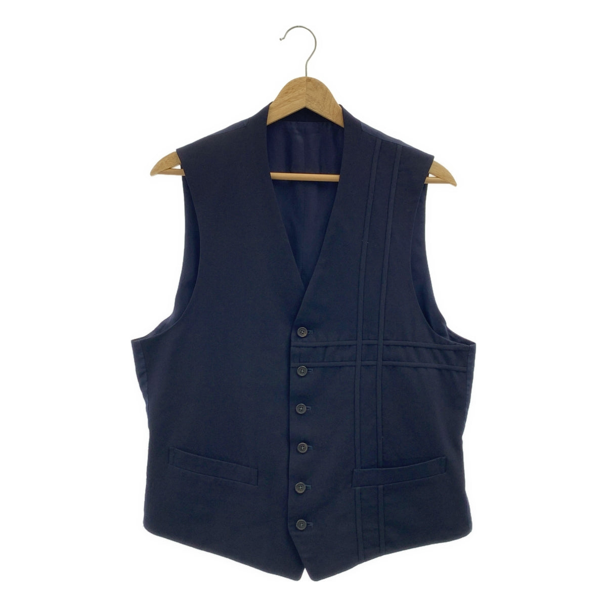 Y's 男裝 / 山本耀司 | 1993春夏 | 羊毛十字紋背心 | 海軍藍 | 男款