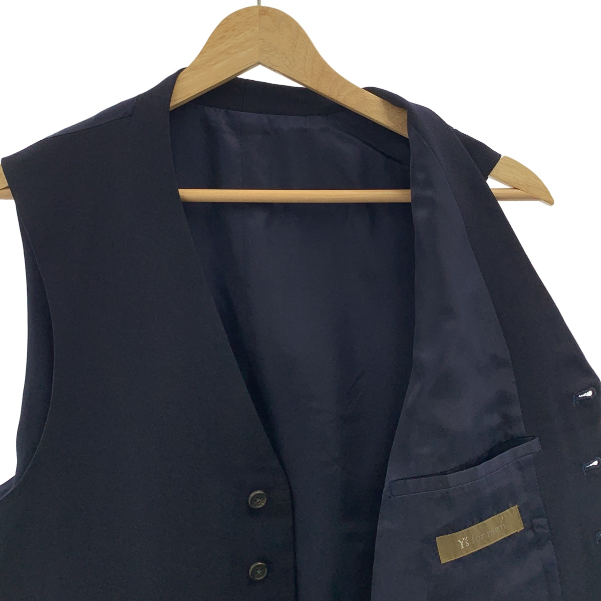 Y's 男裝 / 山本耀司 | 1993春夏 | 羊毛十字紋背心 | 海軍藍 | 男款
