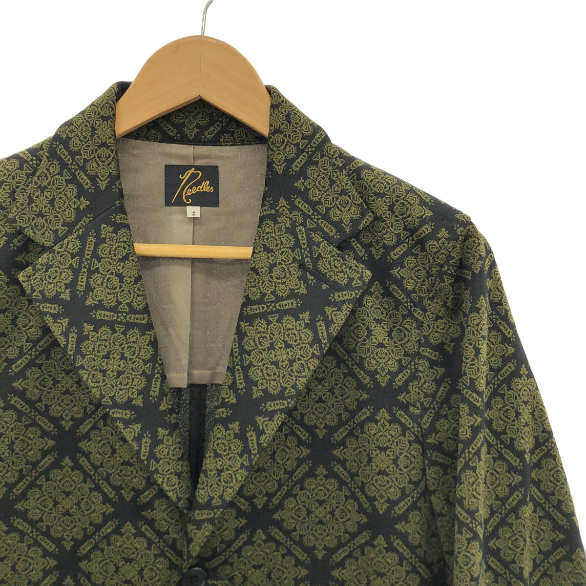 [Good Condition] Needles | Jacket - Poly Jq. / All-over jacquard single jacket | 2 | Olive | Women's