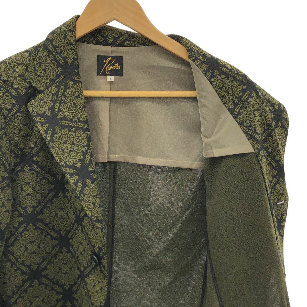 [Good Condition] Needles | Jacket - Poly Jq. / All-over jacquard single jacket | 2 | Olive | Women's