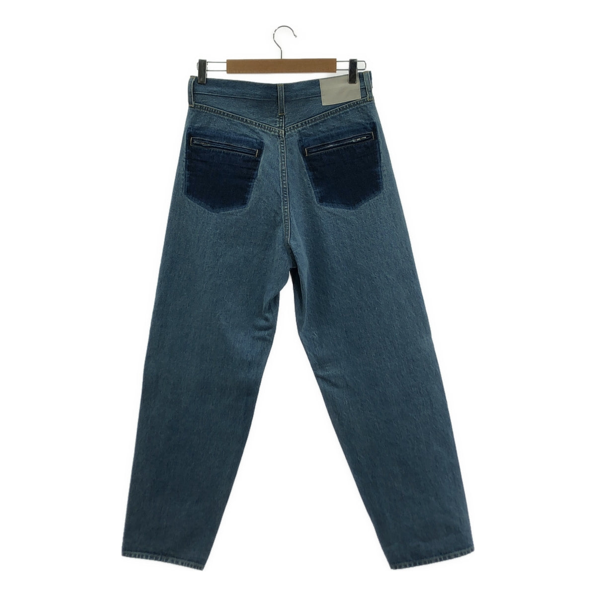 【美品】  stein / シュタイン | 2023SS | LEATHER COMBINATION VINTAGE DENIM JEANS / ゴートレザー コンビネーション セルビッチ デニムパンツ | S | インディゴ/ブラック | メンズ