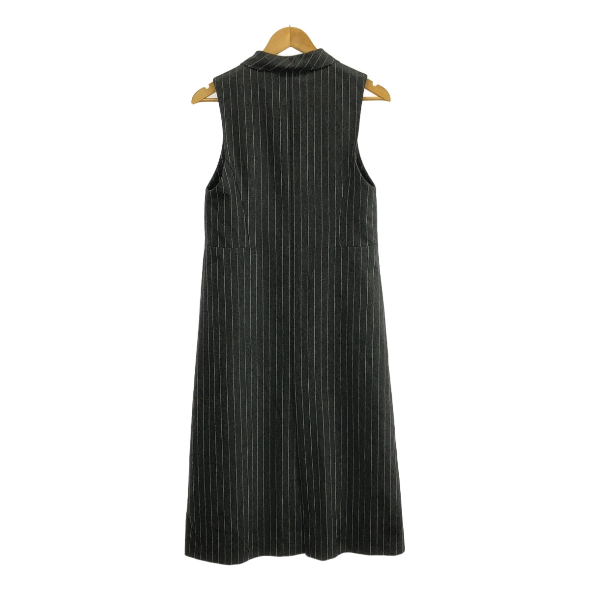 DES PRES | 羊毛府綢麥爾登高領長款馬甲 | F | 灰色 | 女款