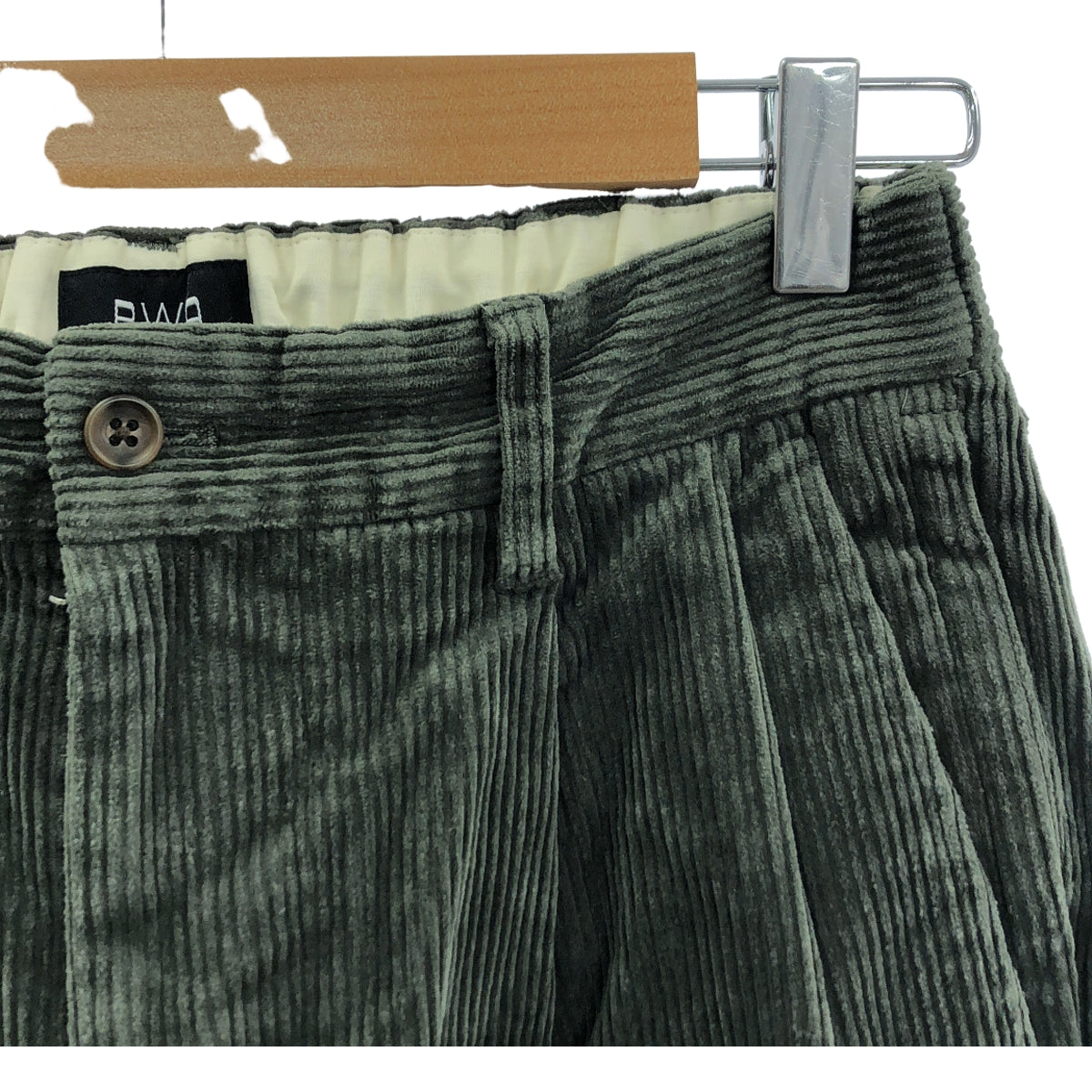 PWA / 푸아 | 8W RIDGE SLACKS 태축 코듀로이 이지 팬츠 | M | 그린 | 남성