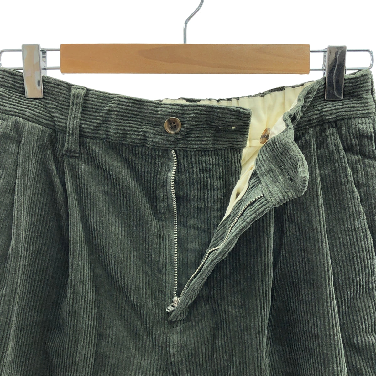 PWA / 푸아 | 8W RIDGE SLACKS 태축 코듀로이 이지 팬츠 | M | 그린 | 남성