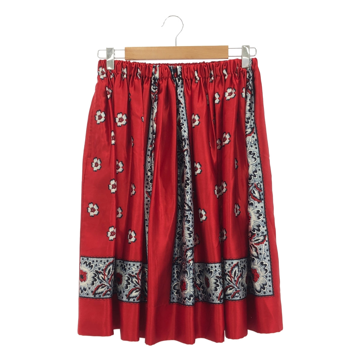 tao COMME des GARCONS / 타오콤 데 갤슨 | 2009AW | 페이즐리 무늬 개더 이지 스커트 | S | 레드 |