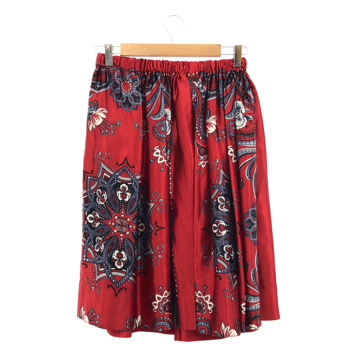 tao COMME des GARCONS / 타오콤 데 갤슨 | 2009AW | 페이즐리 무늬 개더 이지 스커트 | S | 레드 |