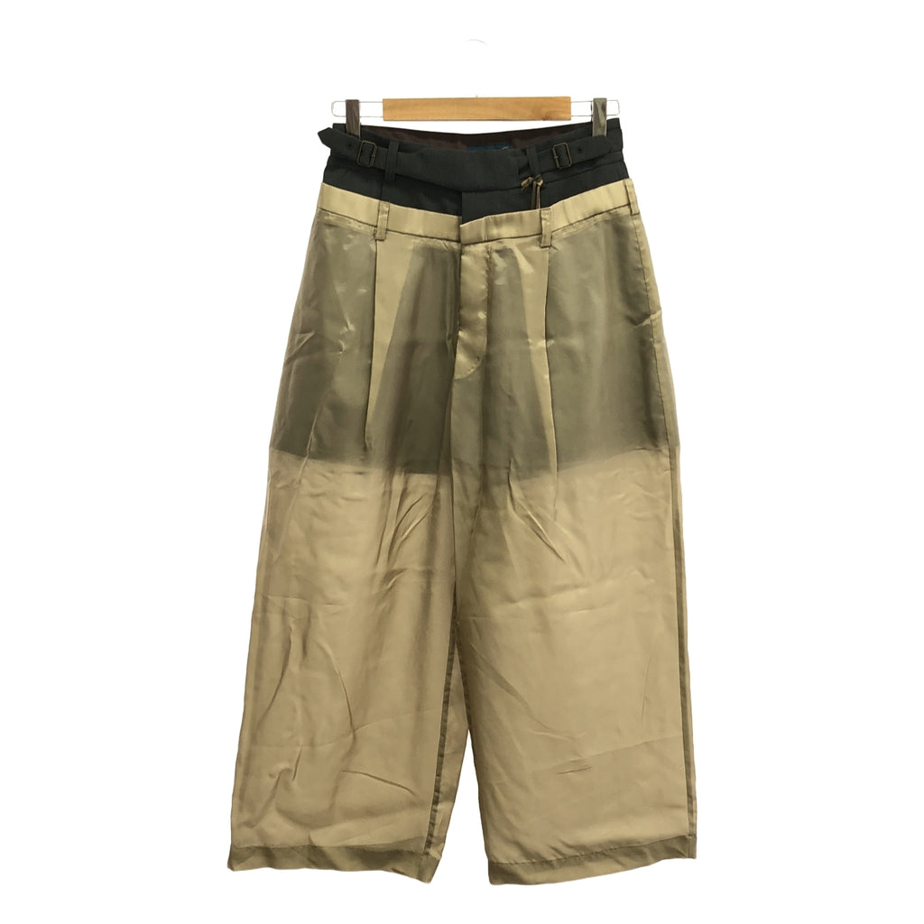 [新品] kolor / 顏色 |中灰色褲子 | 2 |米色 x 灰色 |女性的