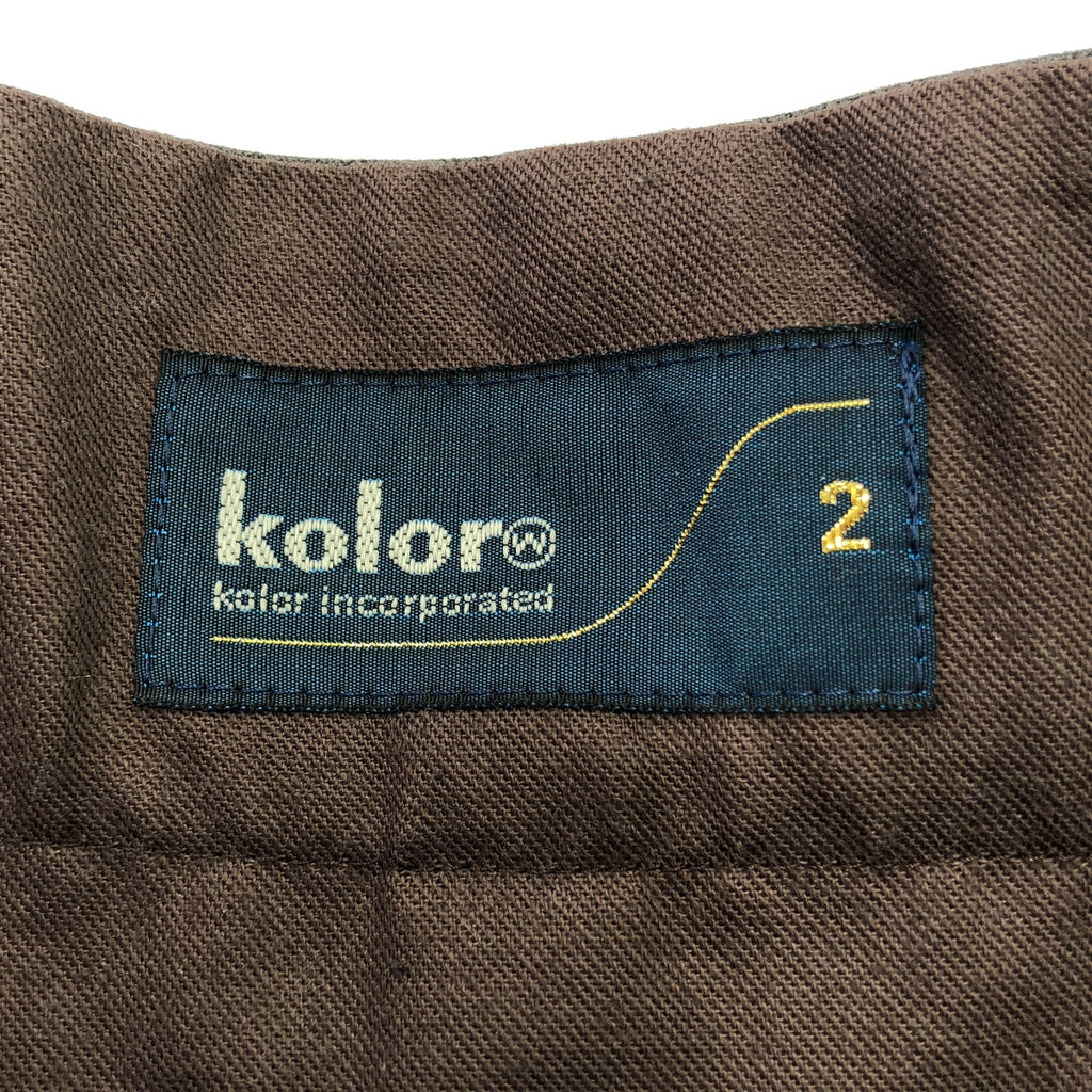 [新品] kolor / 顏色 |中灰色褲子 | 2 |米色 x 灰色 |女性的