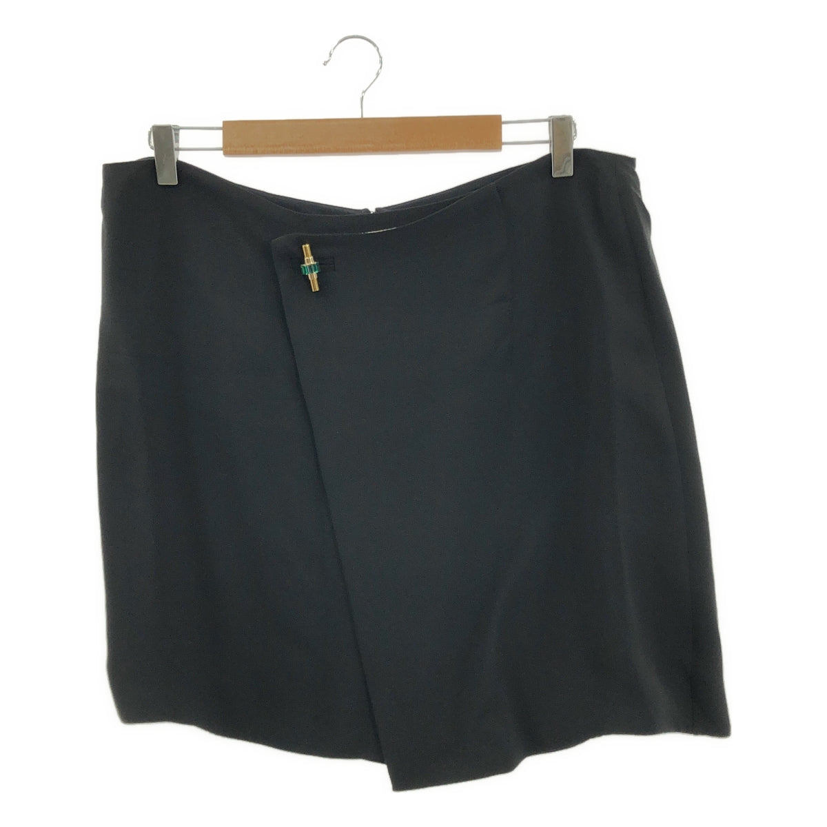GUCCI / グッチ | silk 100％ / シルク ロゴバックジップ ラップスカート / 総裏地 | 46 | レディース