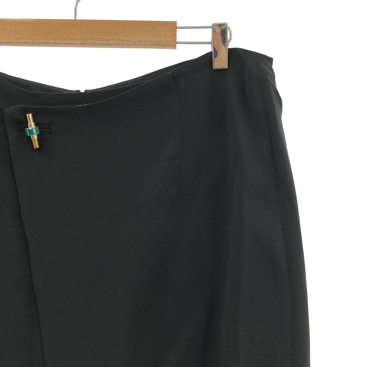 GUCCI / グッチ | silk 100％ / シルク ロゴバックジップ ラップスカート / 総裏地 | 46 | レディース
