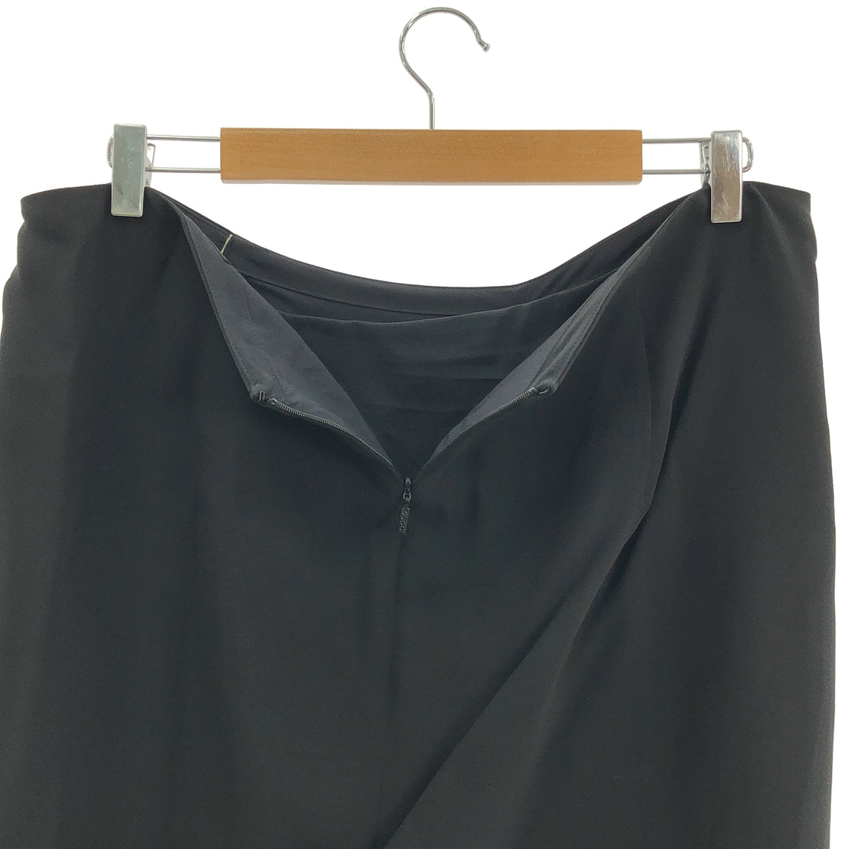 GUCCI / グッチ | silk 100％ / シルク ロゴバックジップ ラップスカート / 総裏地 | 46 | レディース