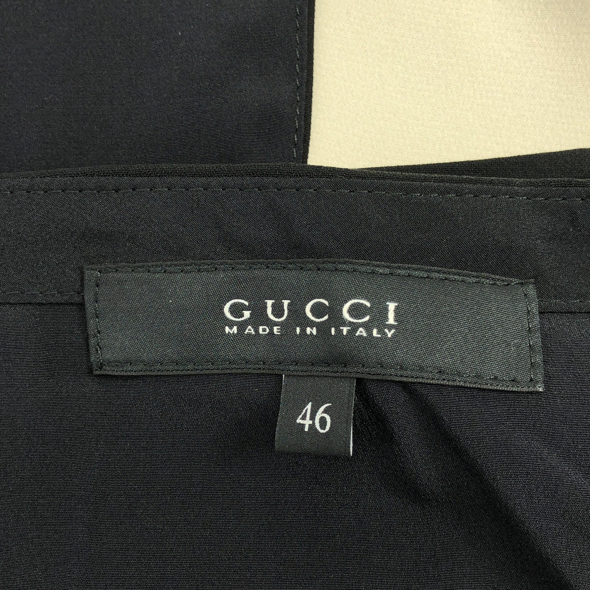 GUCCI | 100% 絲質 | 絲質標誌後拉鍊裹身裙 | 全襯裡 | 尺寸 46 | 女款