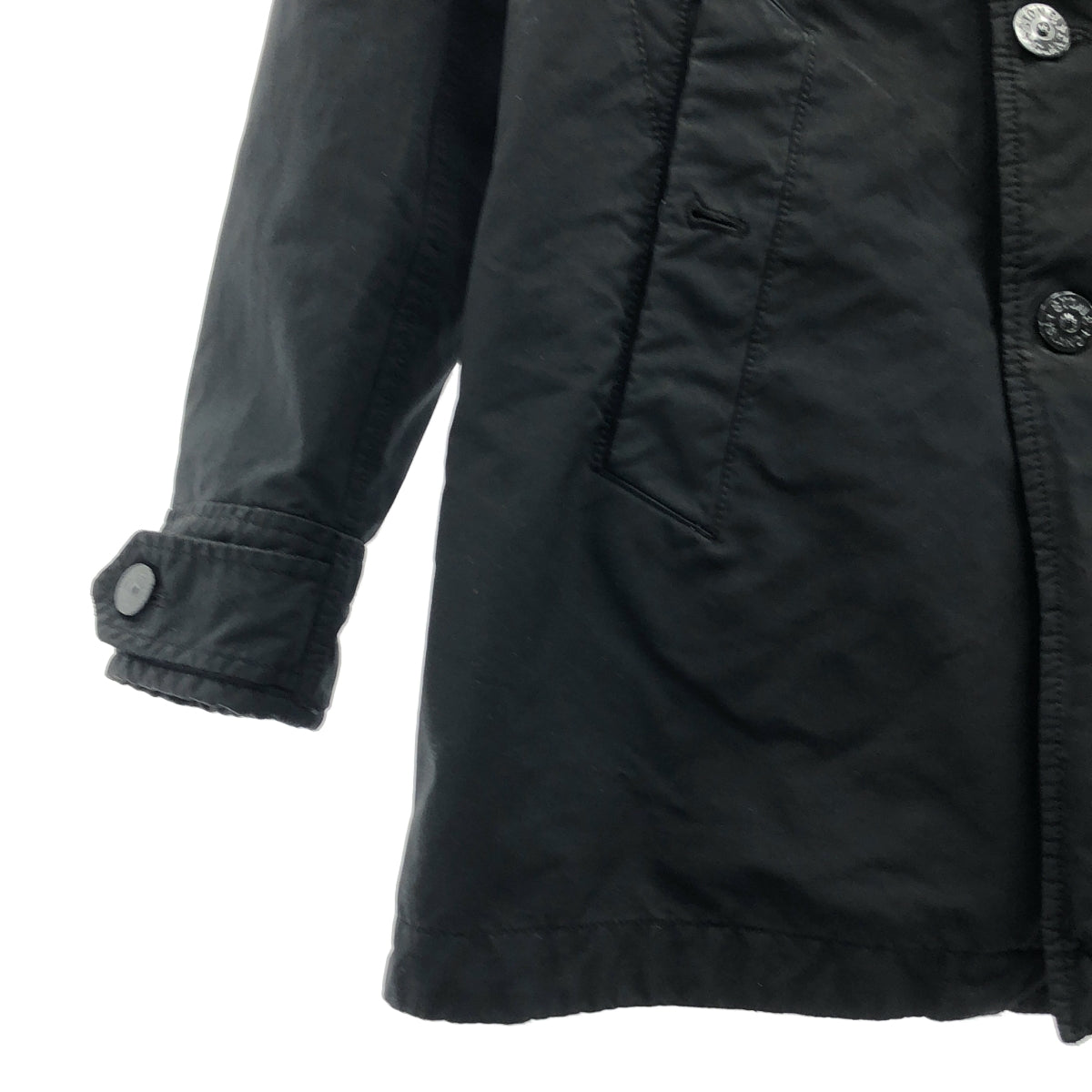 【美品】  STONE ISLAND / ストーンアイランド | 2024AW | DAVID-TC LOGO TRENCH COAT ショート トレンチコート | S | ブラック | メンズ