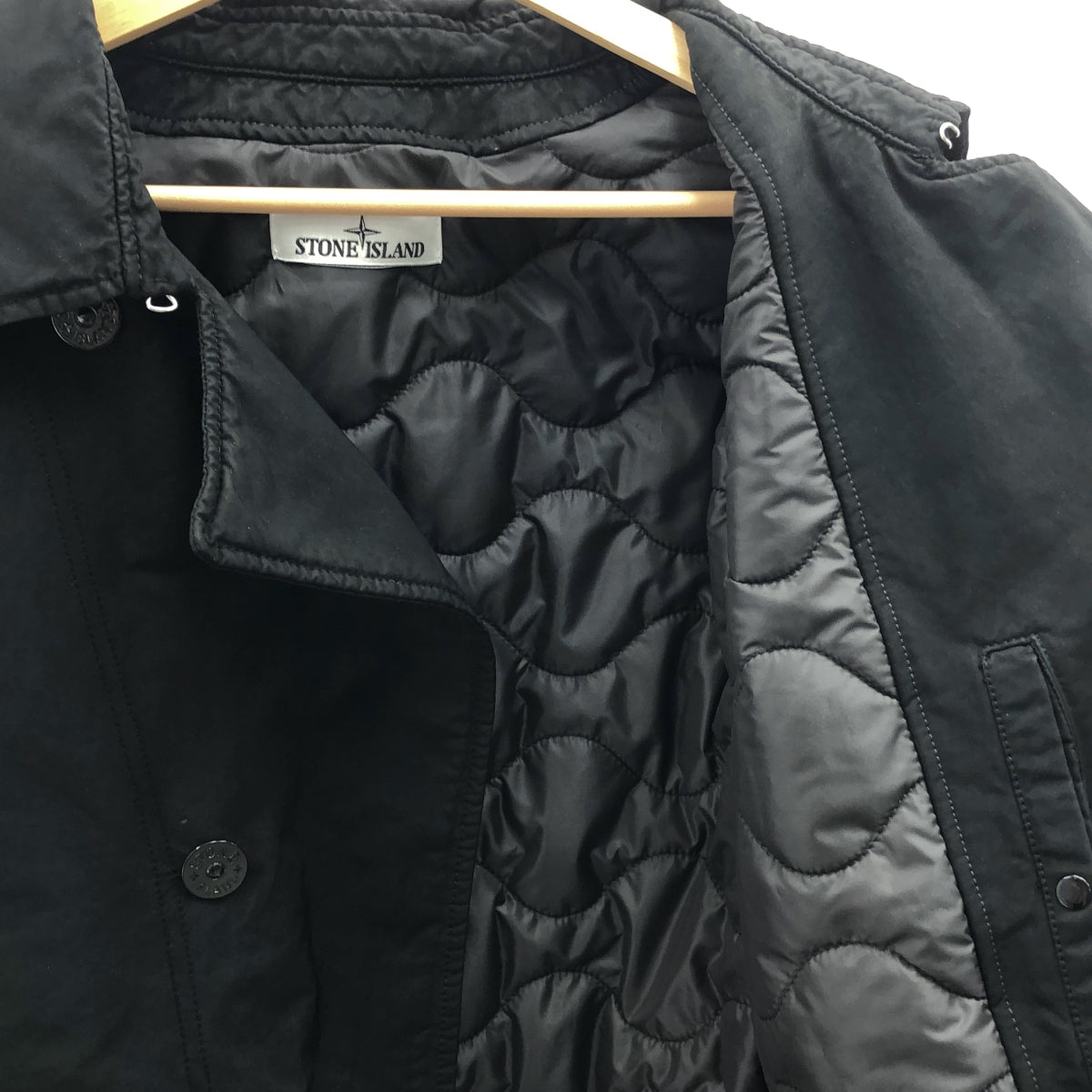 【美品】  STONE ISLAND / ストーンアイランド | 2024AW | DAVID-TC LOGO TRENCH COAT ショート トレンチコート | S | ブラック | メンズ