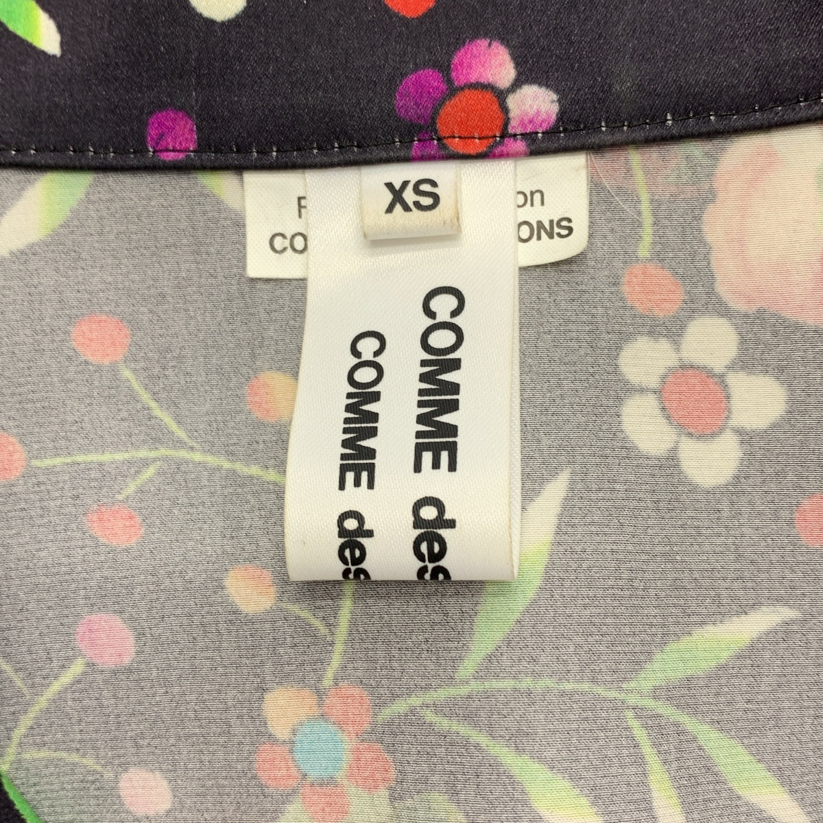 COMME des GARCONS COMME des GARCONS / コムコム | 2020SS | 洗い加工 シルク プリント チャイナ シャツ | XS | レディース