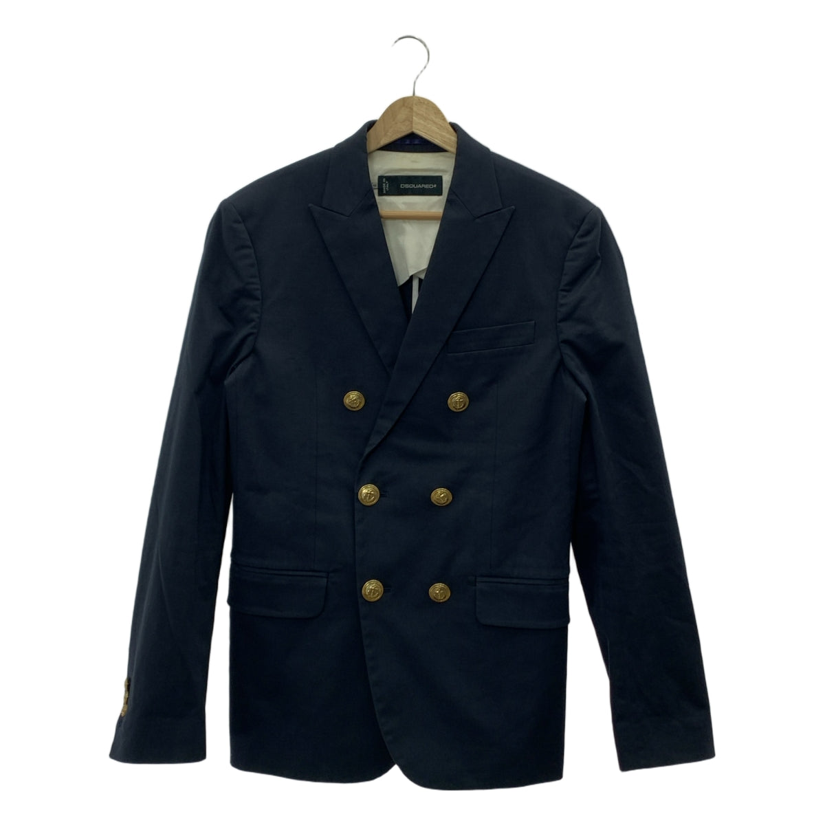 DSQUARED2 | 金色扣款雙排扣西裝外套 | 48 | 海軍藍 | 男款