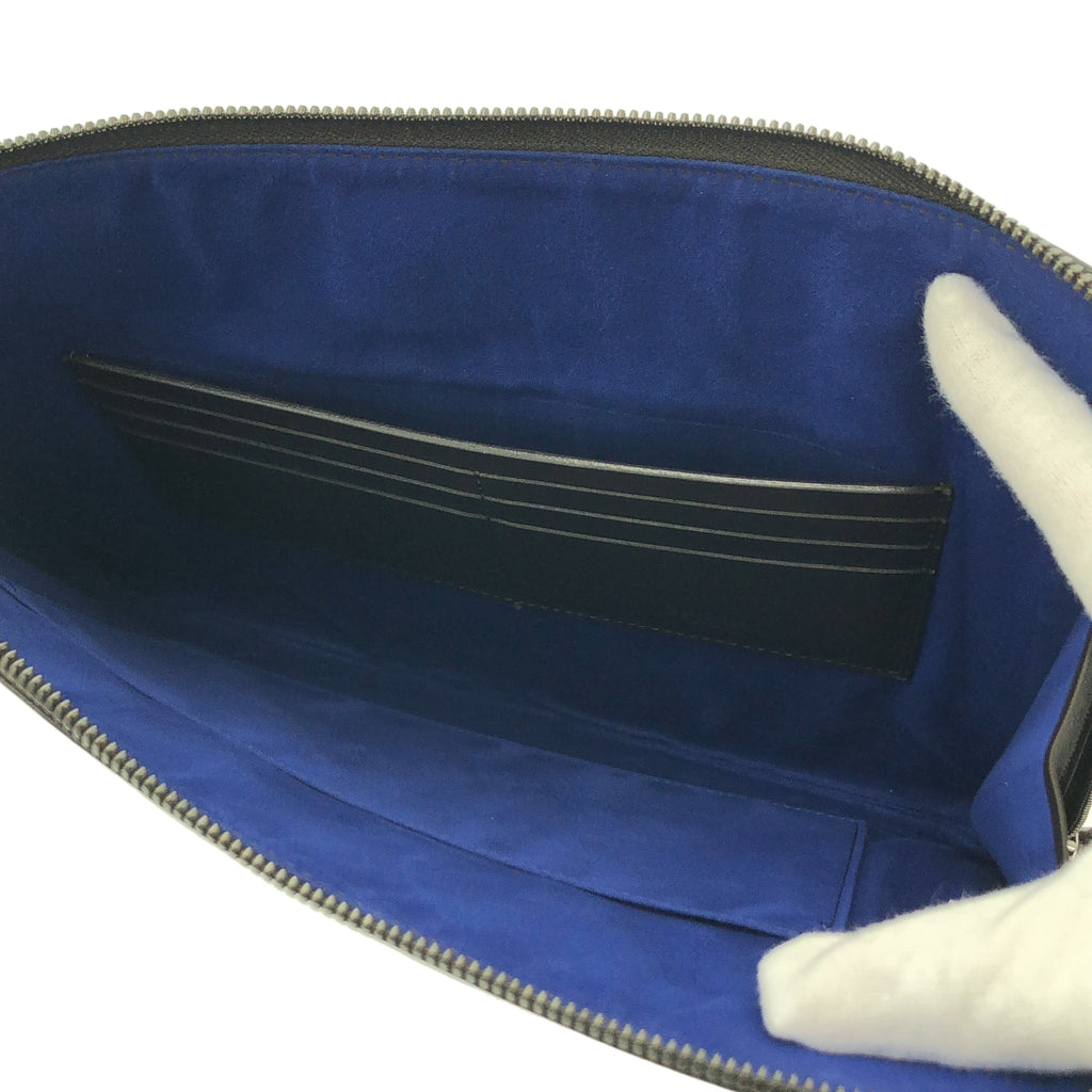 【미품】 BERLUTI / 벨루티 | 붓글씨 가죽 클러치 백 | 다크 브라운 | 남성