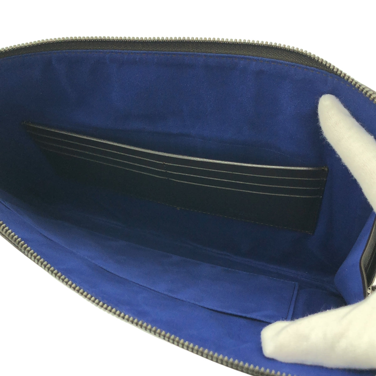 【미품】 BERLUTI / 벨루티 | 붓글씨 가죽 클러치 백 | 다크 브라운 | 남성