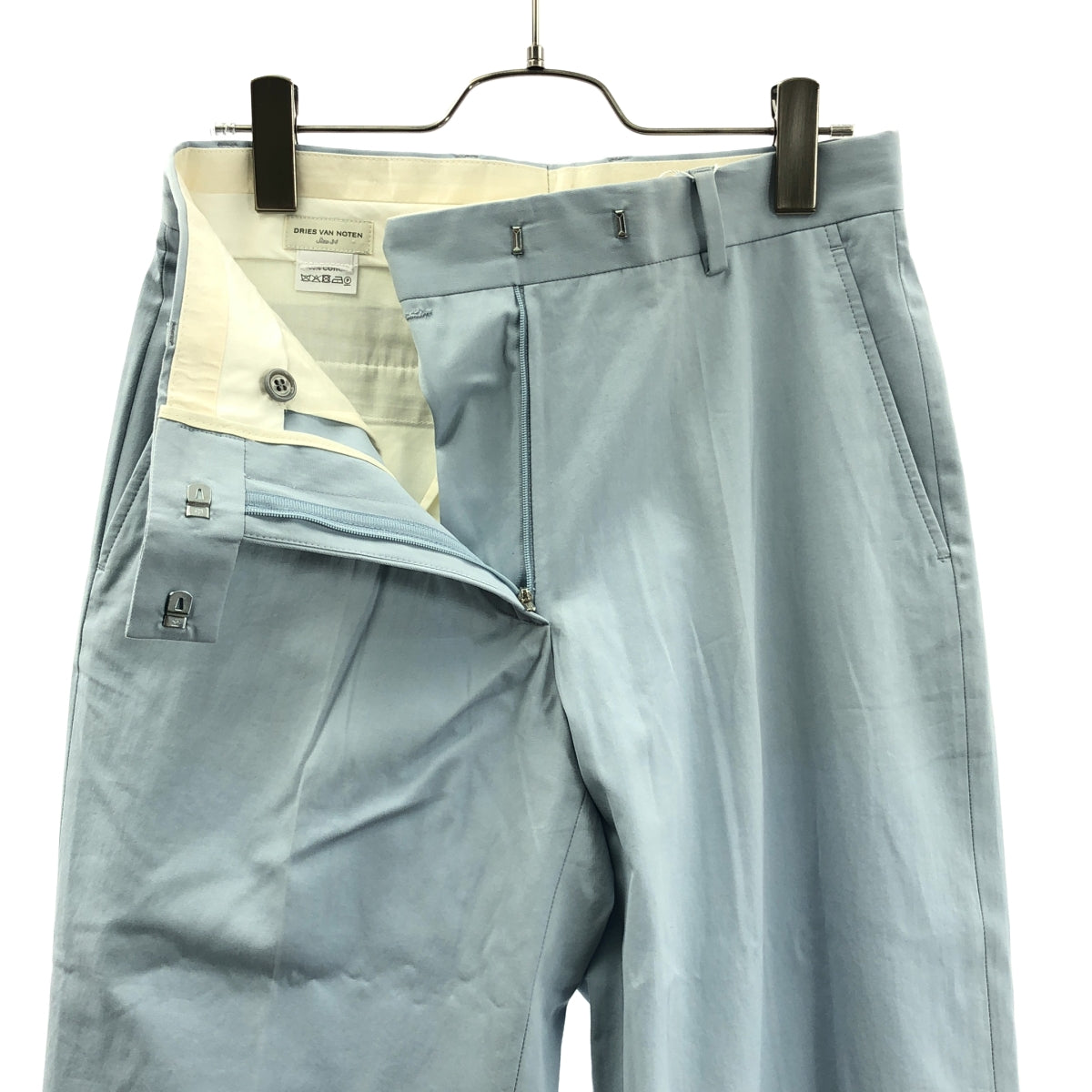 DRIES VAN NOTEN / ドリスヴァンノッテン | コットン テーパード パンツ | 34 | ライトブルー | レディース