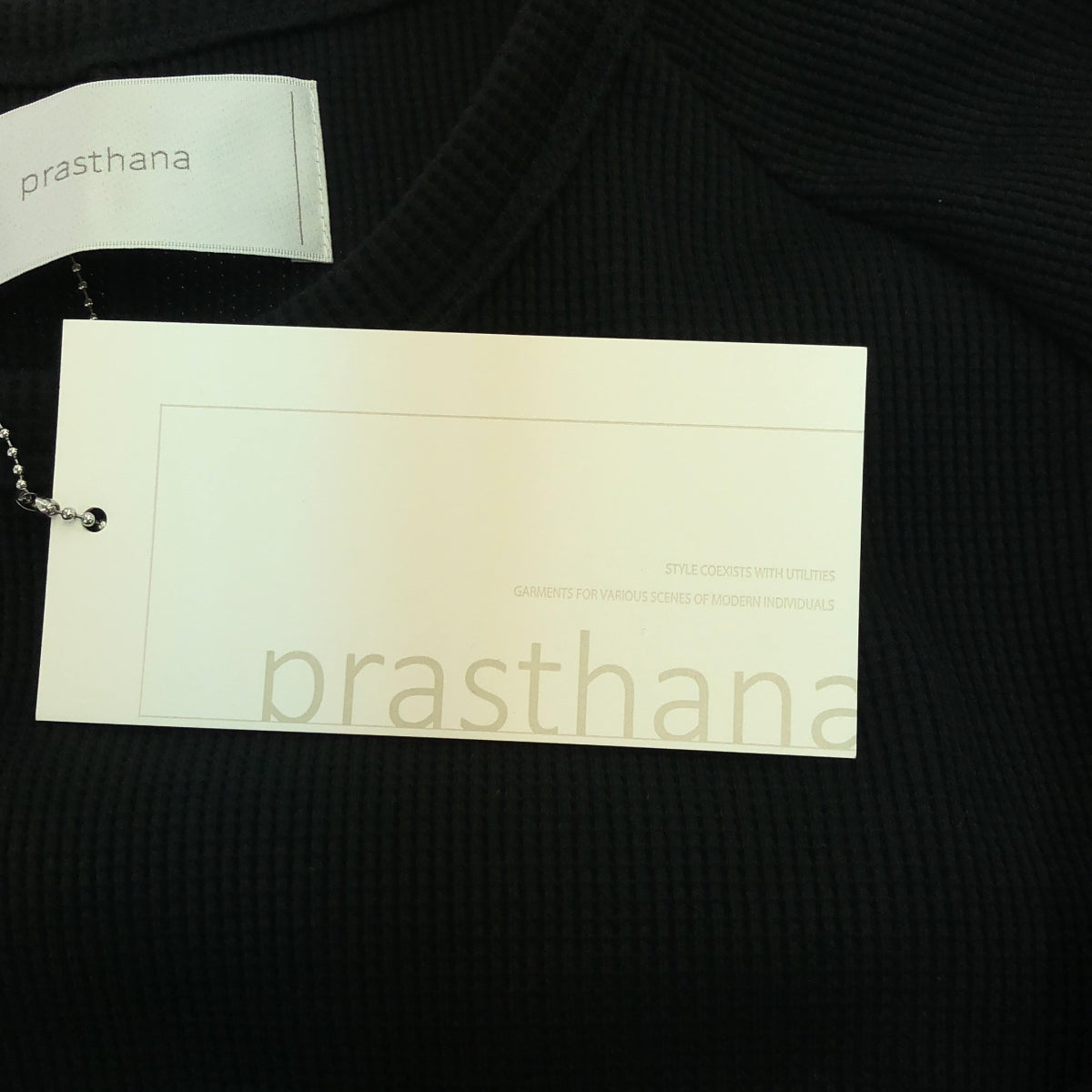 【신품】 prasthana / 프라스타나 | wide round neck | M | 블랙 | 남성