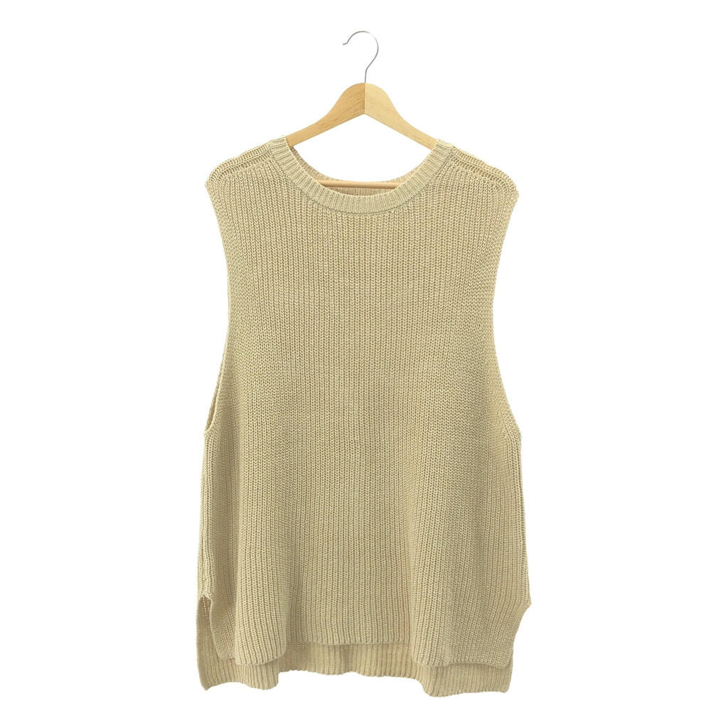 【美品】  kagure / かぐれ | リネンコットンニットベスト スリットプルオーバー | F | ベージュ | レディース