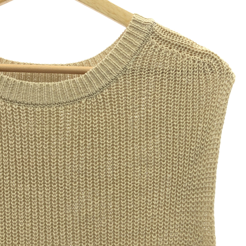 【美品】  kagure / かぐれ | リネンコットンニットベスト スリットプルオーバー | F | ベージュ | レディース