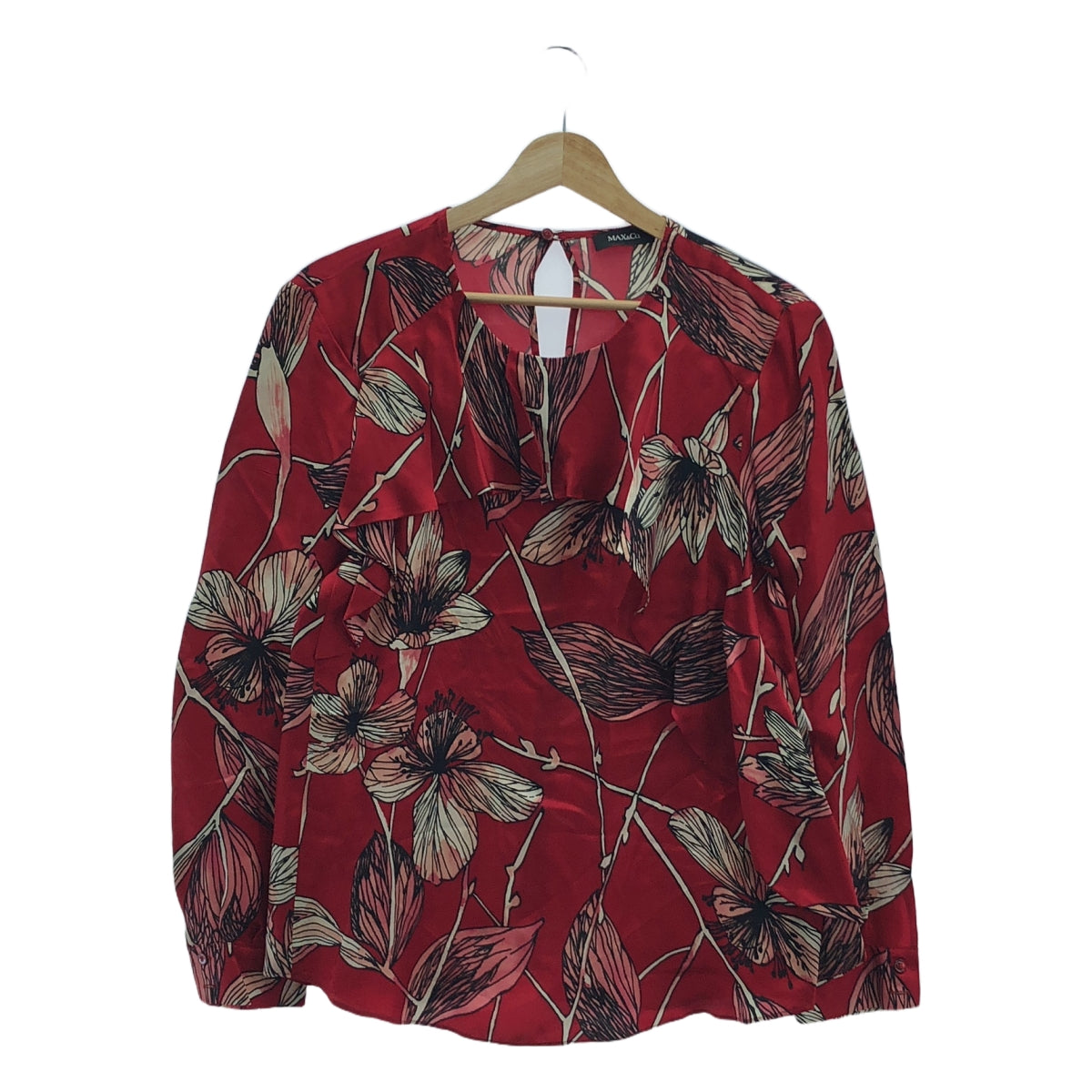 Max&amp;Co. / 맥스 앤 코 | 꽃 무늬 프릴 블라우스 | 40 | 레드 시스템 | 여성