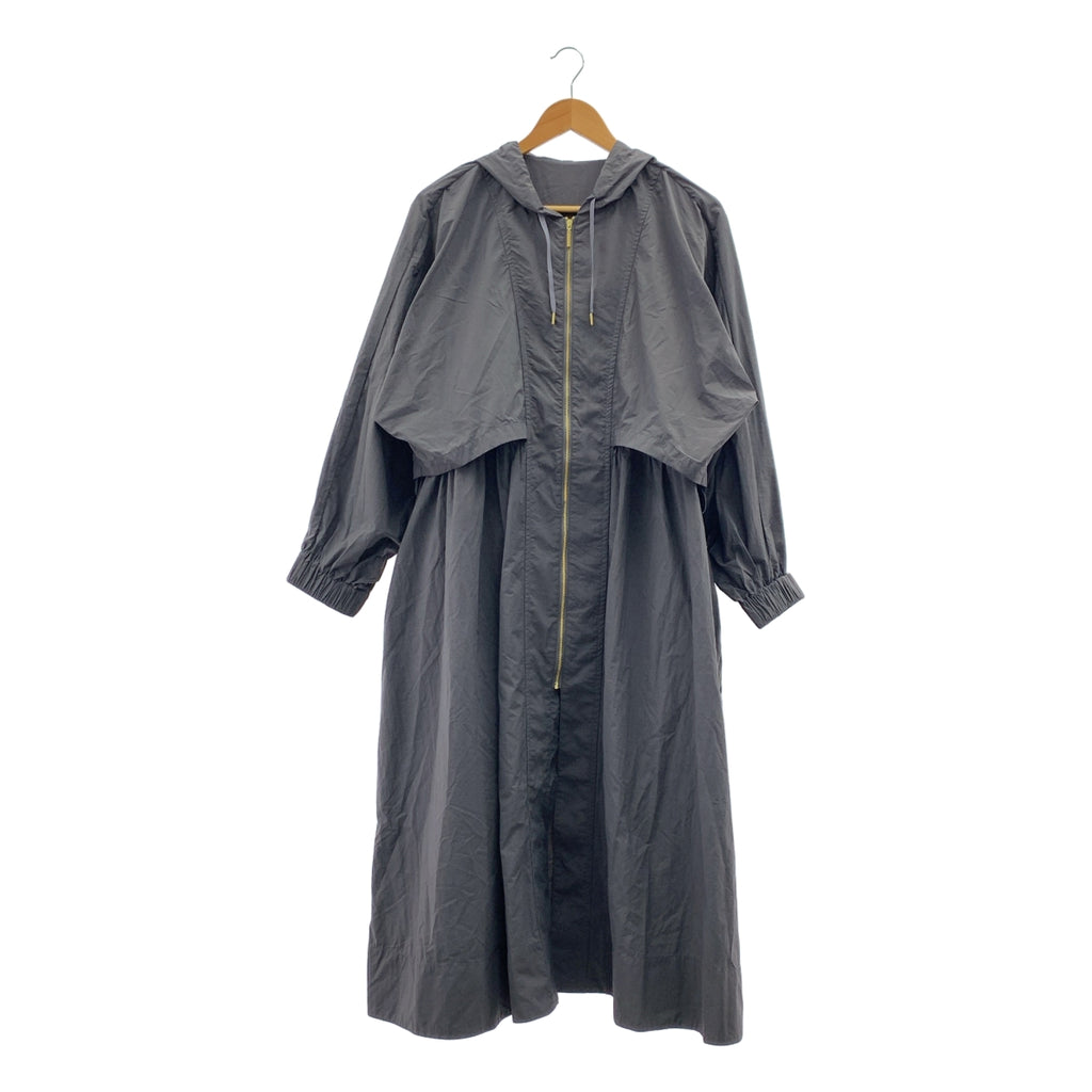 MICA&DEAL / マイカアンドディール | ウエストギャザーフーデッドロングコート | F |