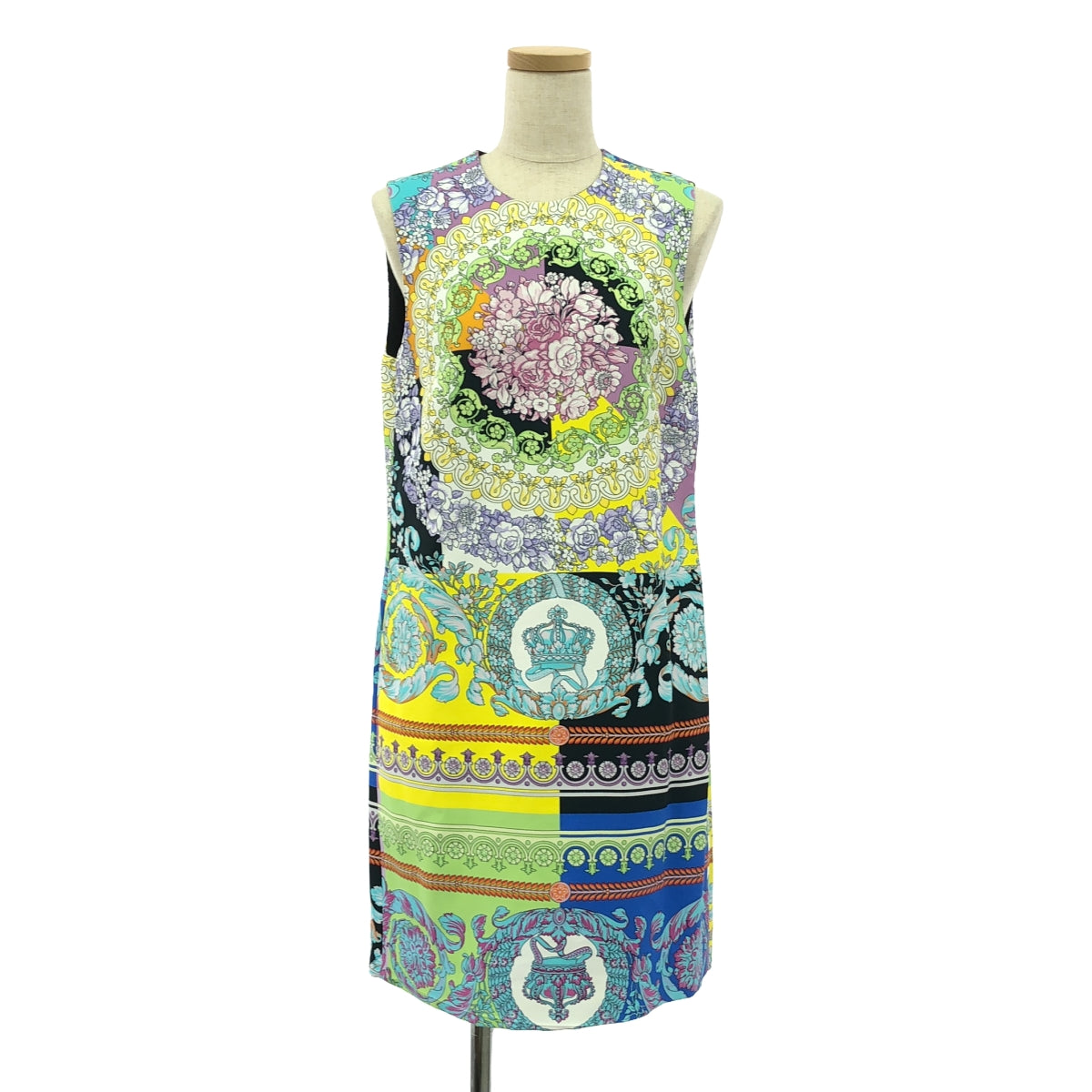 VERSACE | Rayon floral print dress / fully lined | Size 38 | Women's