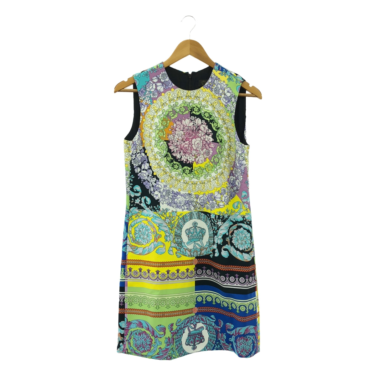 VERSACE | Rayon floral print dress / fully lined | Size 38 | Women's