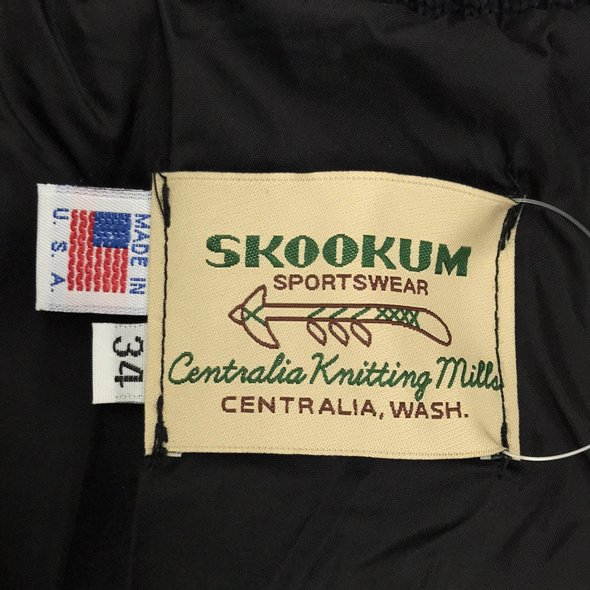 新品】 SKOOKUM / スクーカム | × rroomm / ルーム 別注 レザー切替 ウール アワードジャケット / スタジャン / – KLD