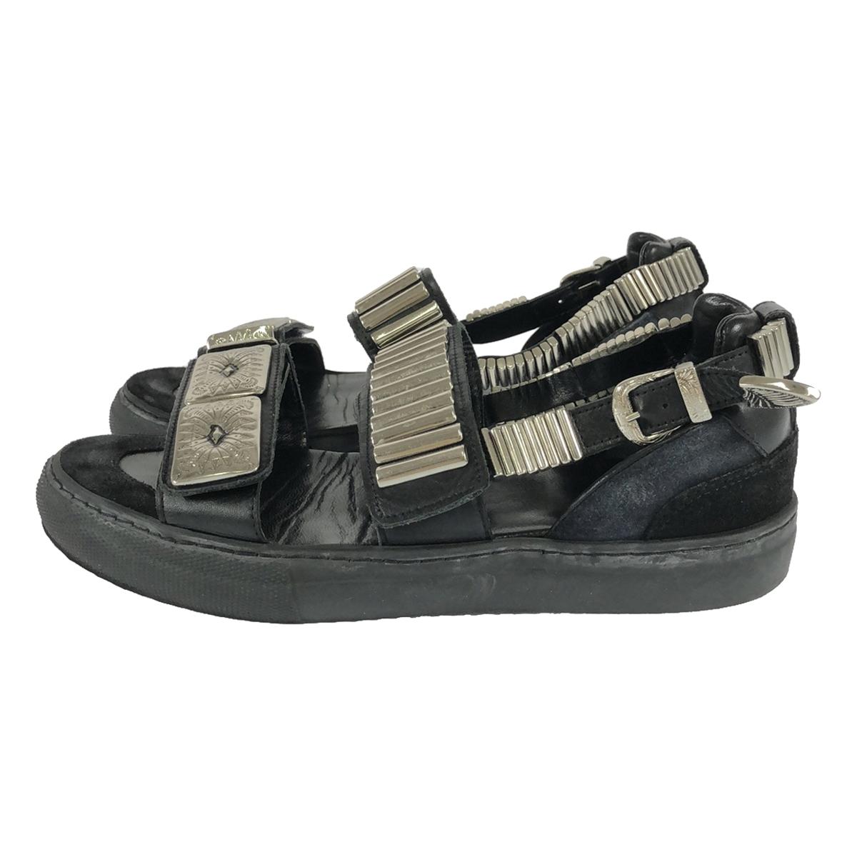TOGA PULLA | 2023SS | AJ664/Metal Sneaker Sandals | 39 | Black/Silver | Women's