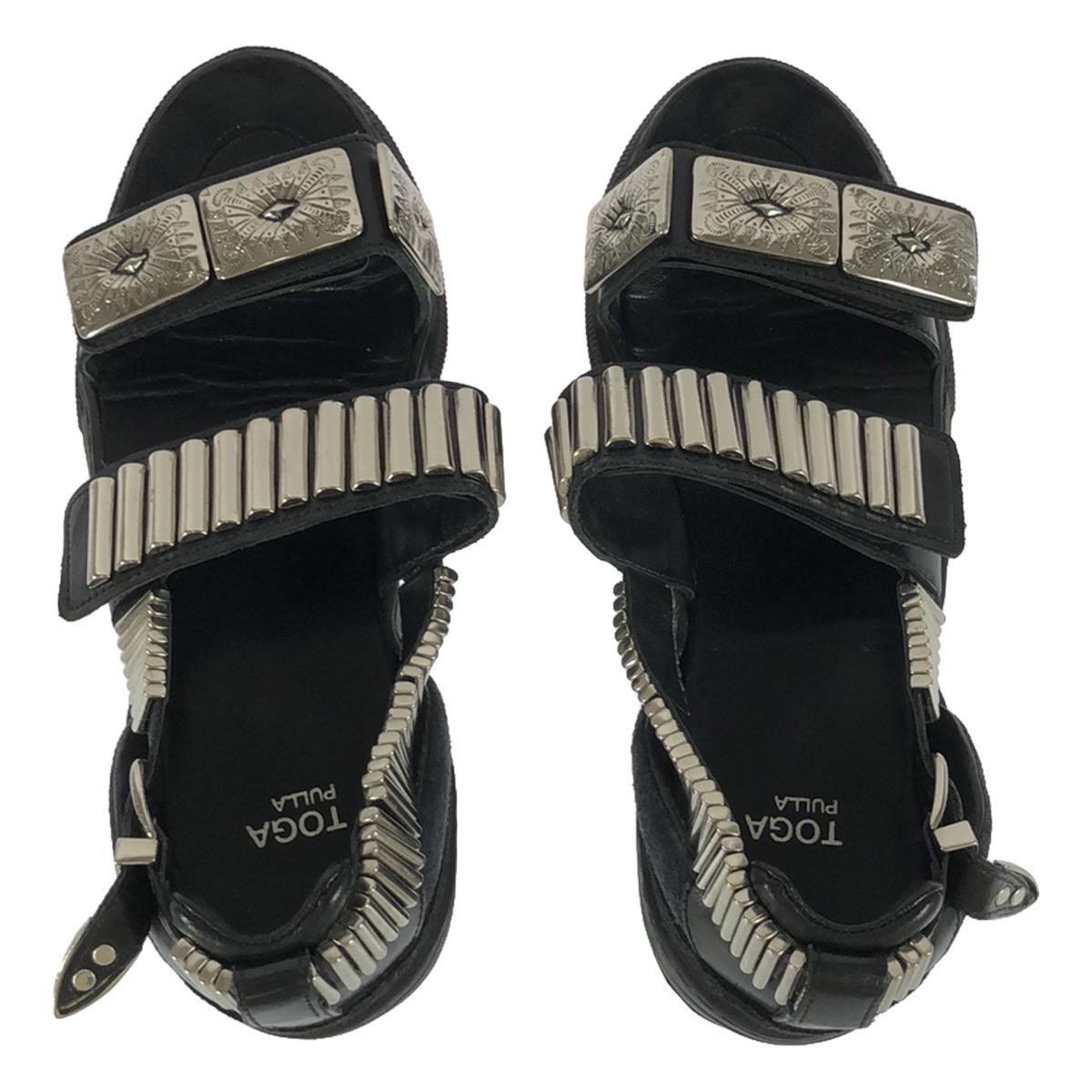 TOGA PULLA | 2023SS | AJ664/Metal Sneaker Sandals | 39 | Black/Silver | Women's