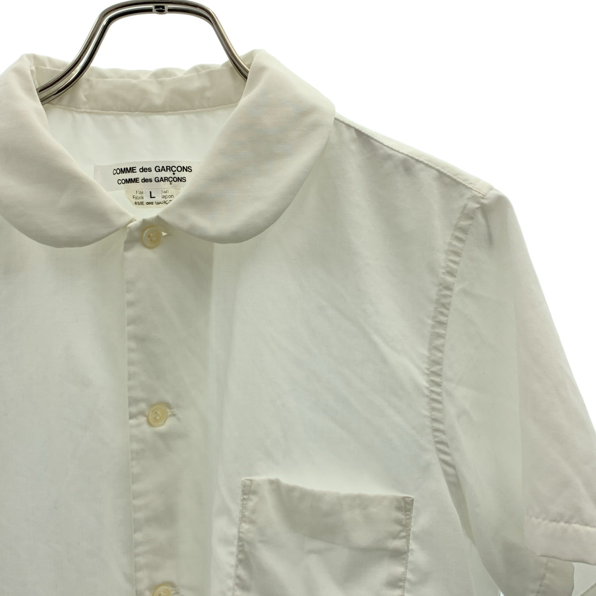 COMME des GARCONS COMME des GARCONS / 콤콤 | 폴리에스테르 제품 가공 둥근 칼라 셔츠 블라우스 | L |