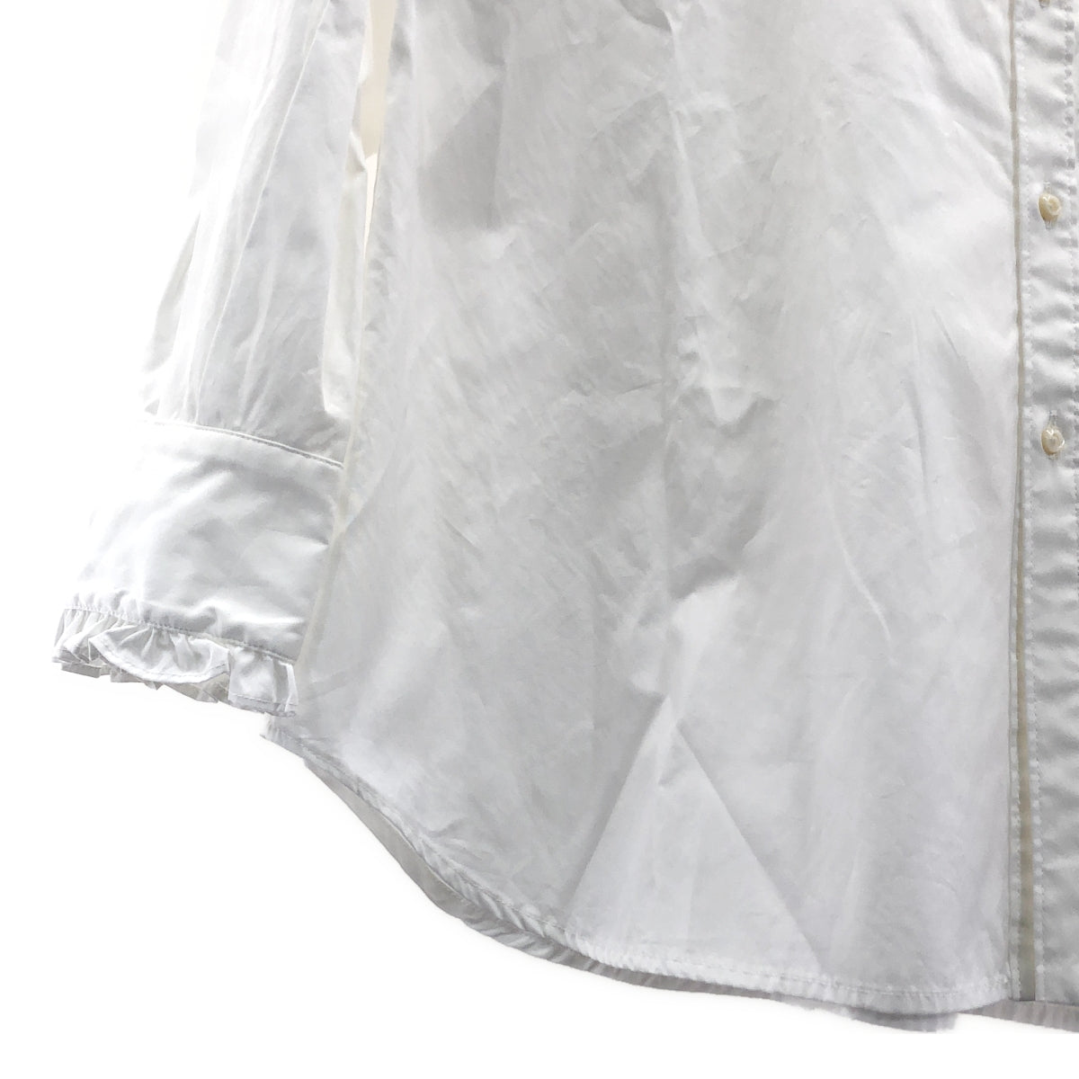 【美品】  manon / マノン | フリル装飾 バンドカラー シャツ ブラウス | 0 | White | レディース