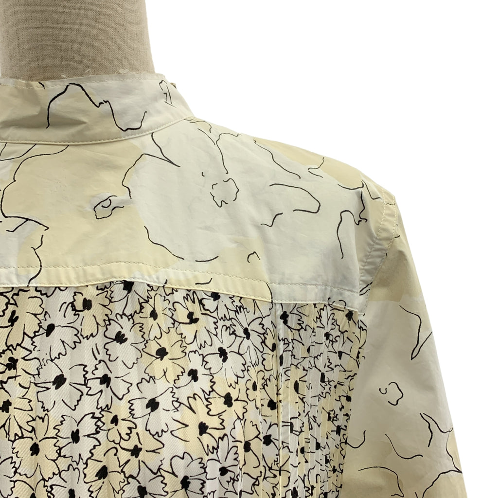 Plan C / 플랑시 | 총 무늬 플라워 컷오프 주름 볼륨 드레스