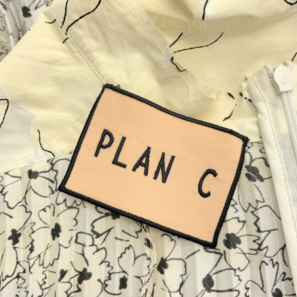 Plan C / 플랑시 | 총 무늬 플라워 컷오프 주름 볼륨 드레스